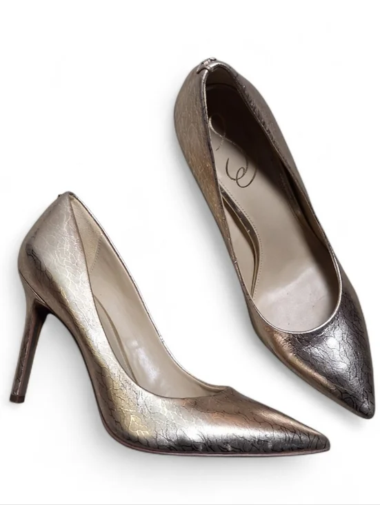 Sam Edelman Hazel Pointed Toe Pumps In Gold Leaf Size 8.5M - Picture 4 of 8